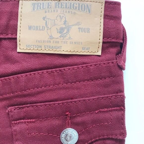 True Religion maroon straight leg jeans EUC 2T - Picture 7 of 7